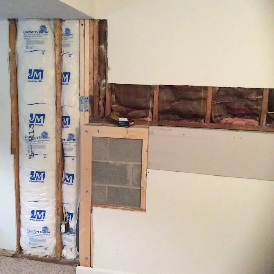 Wall insulation replacement during Basement Flood Cleanup in Whitehall